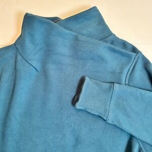 Athleta Cozy Karma II Sweatshirt Women's Size S Teal Blue Mock Neck Pullover